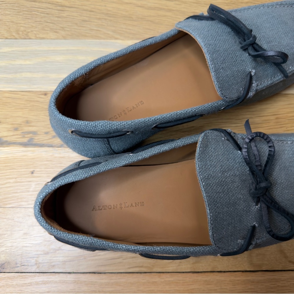 Alton Lane Gray Canvas Slip-On Driving Loafers Size 42 - Picture 5 of 8